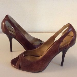 Michael Antonio brown open toe heel